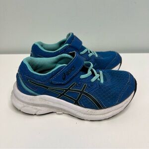 ASICS Kids Blue Running Shoes Velcro Boys Size 12 Sneakers Athletic